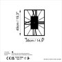 Wallity Reloj de Pared Decorativo de Metal Negro